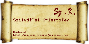 Szilvási Krisztofer névjegykártya
