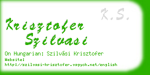 krisztofer szilvasi business card