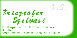 krisztofer szilvasi business card